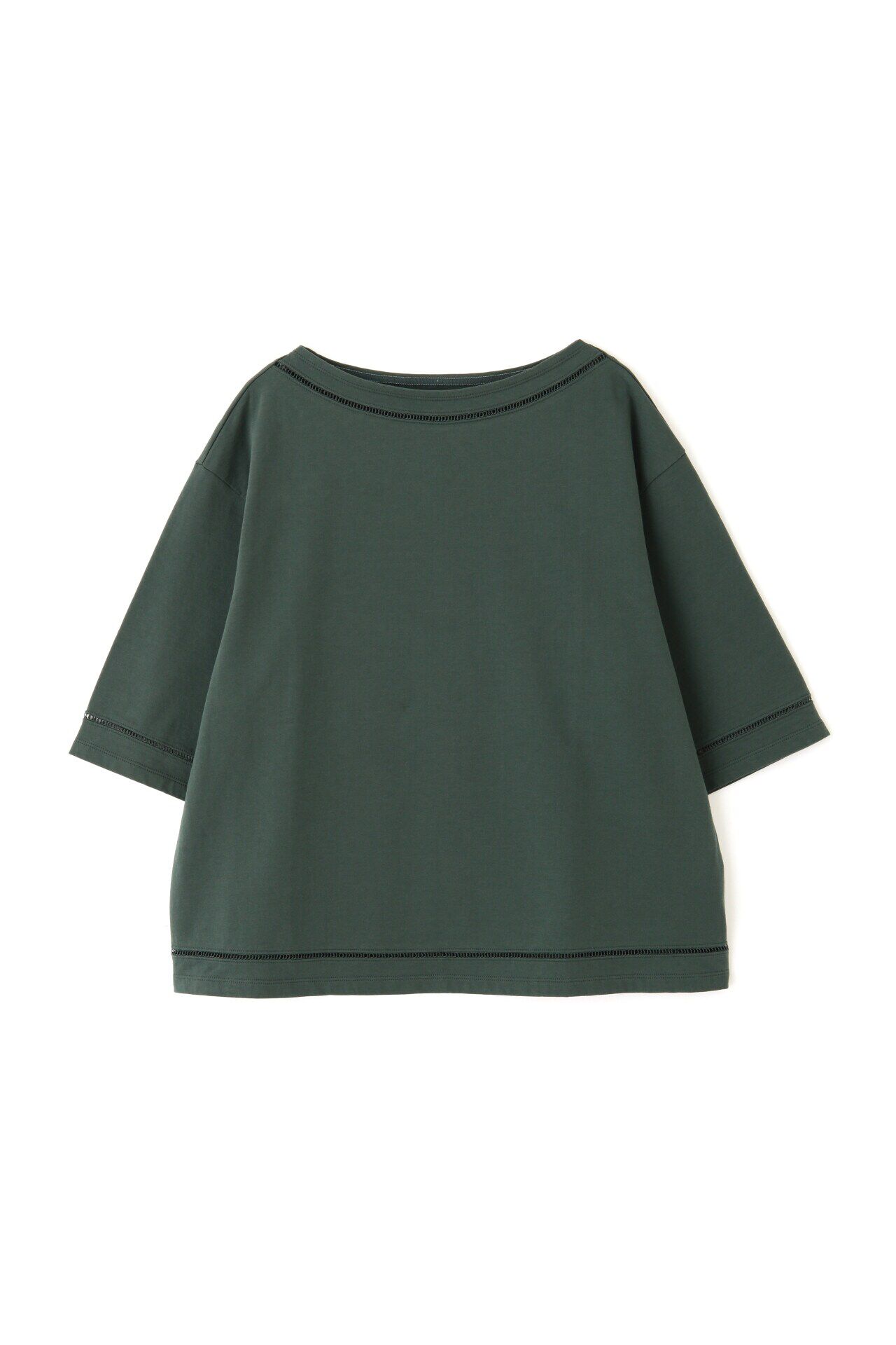  「◆ハイゲージ裏毛レースコンビカットソープルオーバー」|Tシャツ・カットソー|