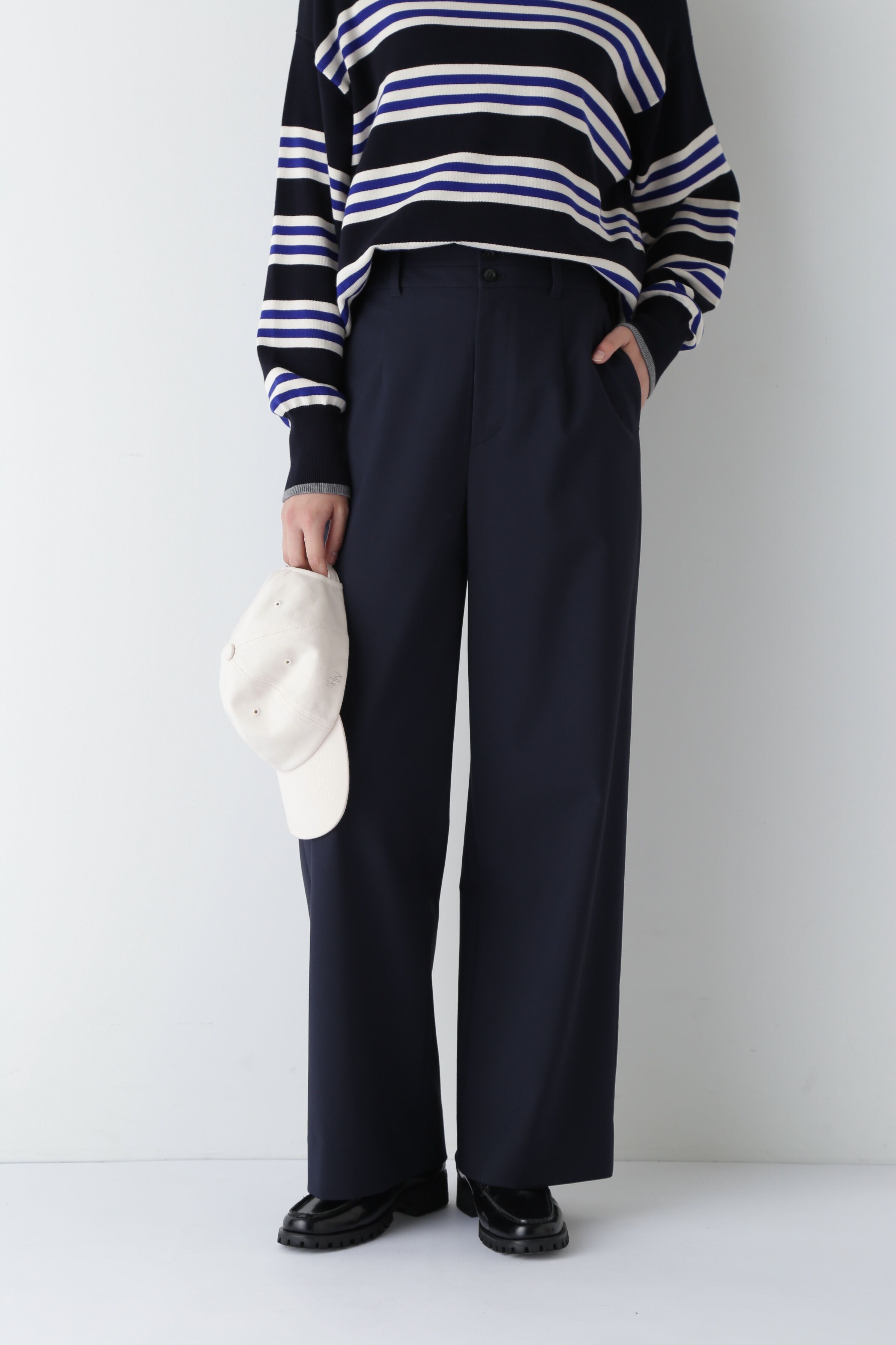  「◆強撚シャークストレッチパンツ」|その他|ネイビー