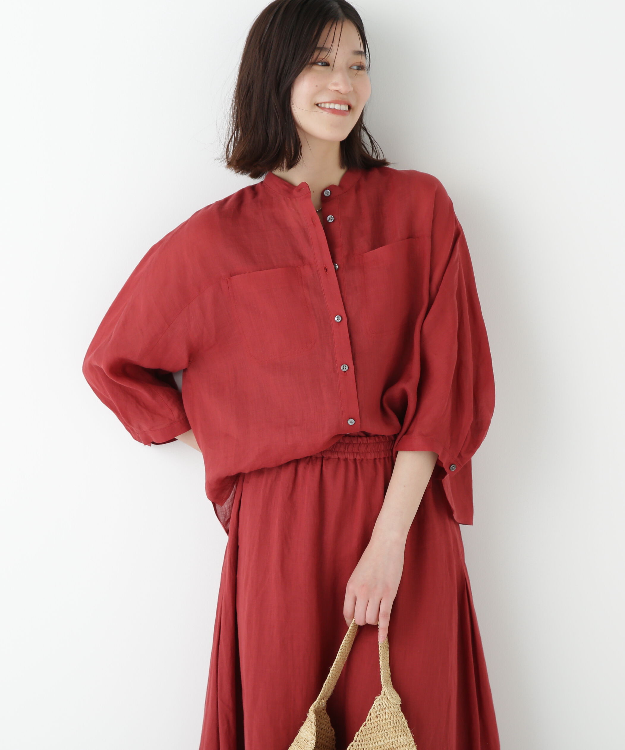  「◆ラミーバンドカラーシャツブラウス」|シャツ・ブラウス|