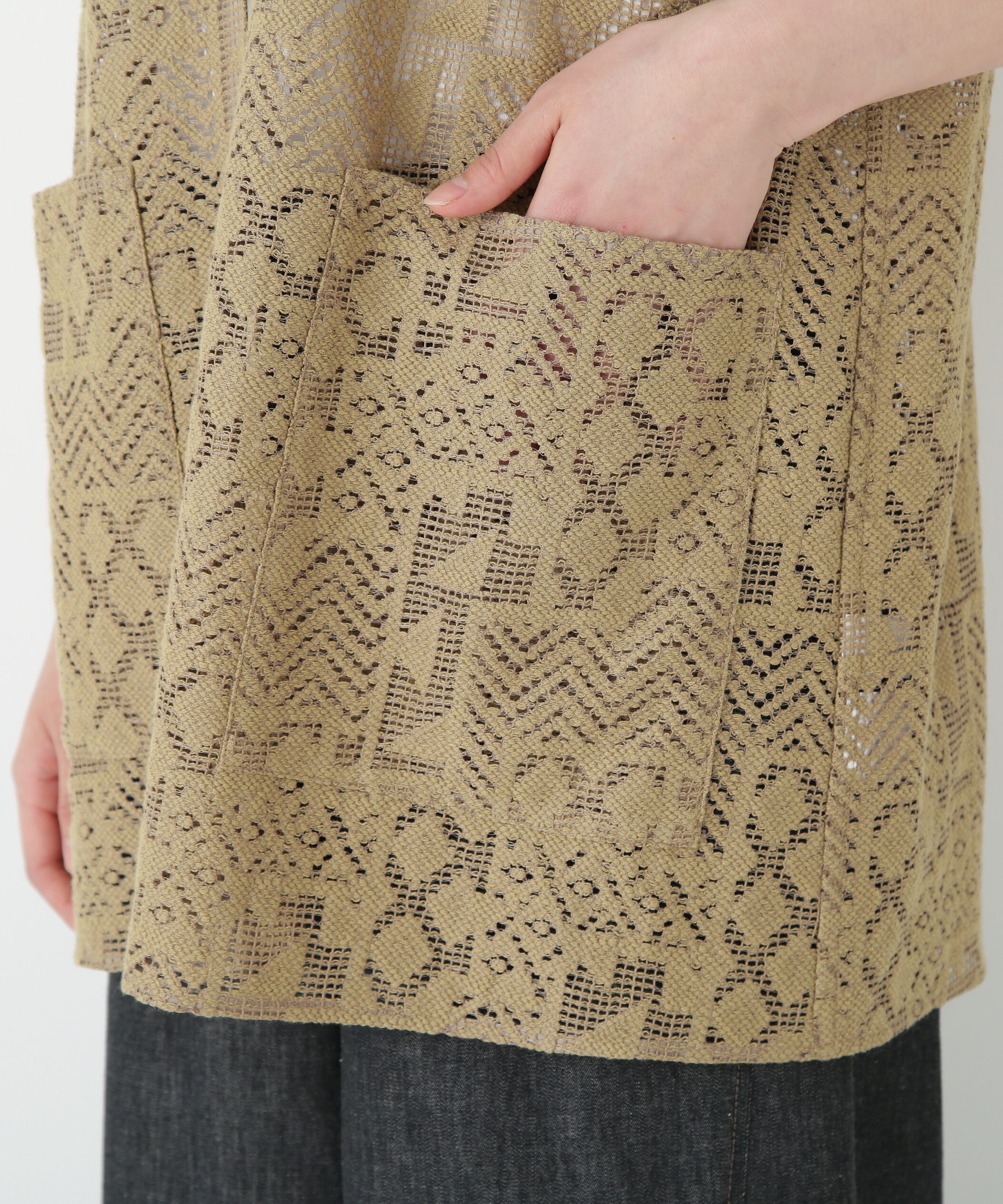  「◆ジオメトリックレースジレ」|シャツ・ブラウス|