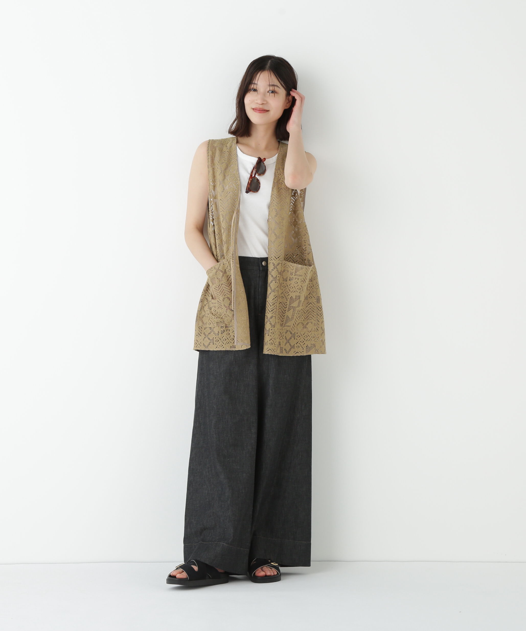  「◆ジオメトリックレースジレ」|シャツ・ブラウス|