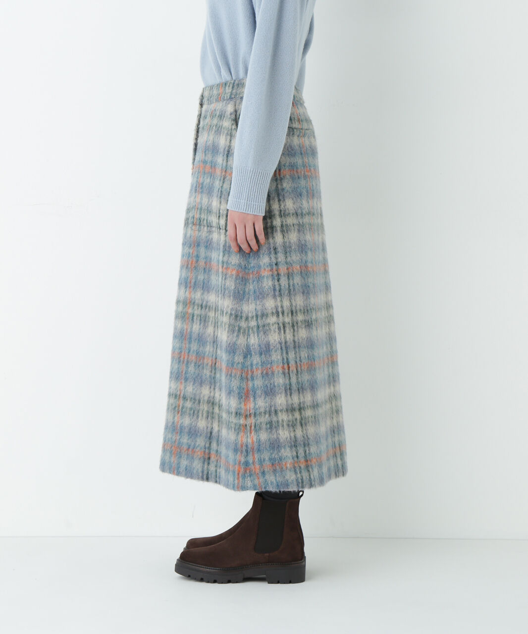  「シャギーチェックベイカーＡラインスカート」|スカート|
