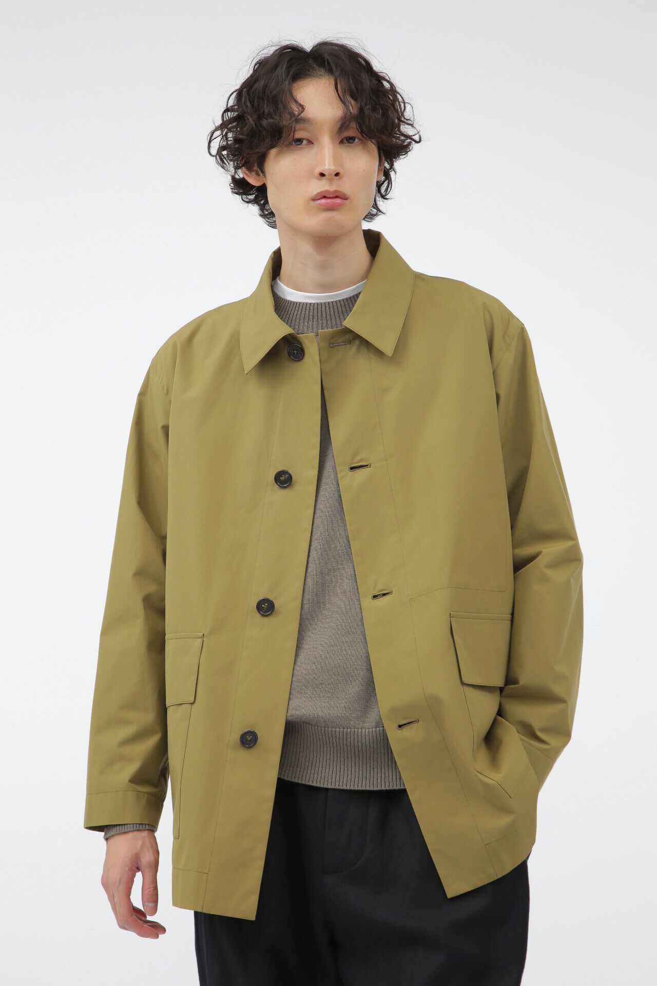 MARGARET HOWELL「PROOFED COMPACT COTTON POPLIN」|ブルゾン・スタジャン|KHAKI