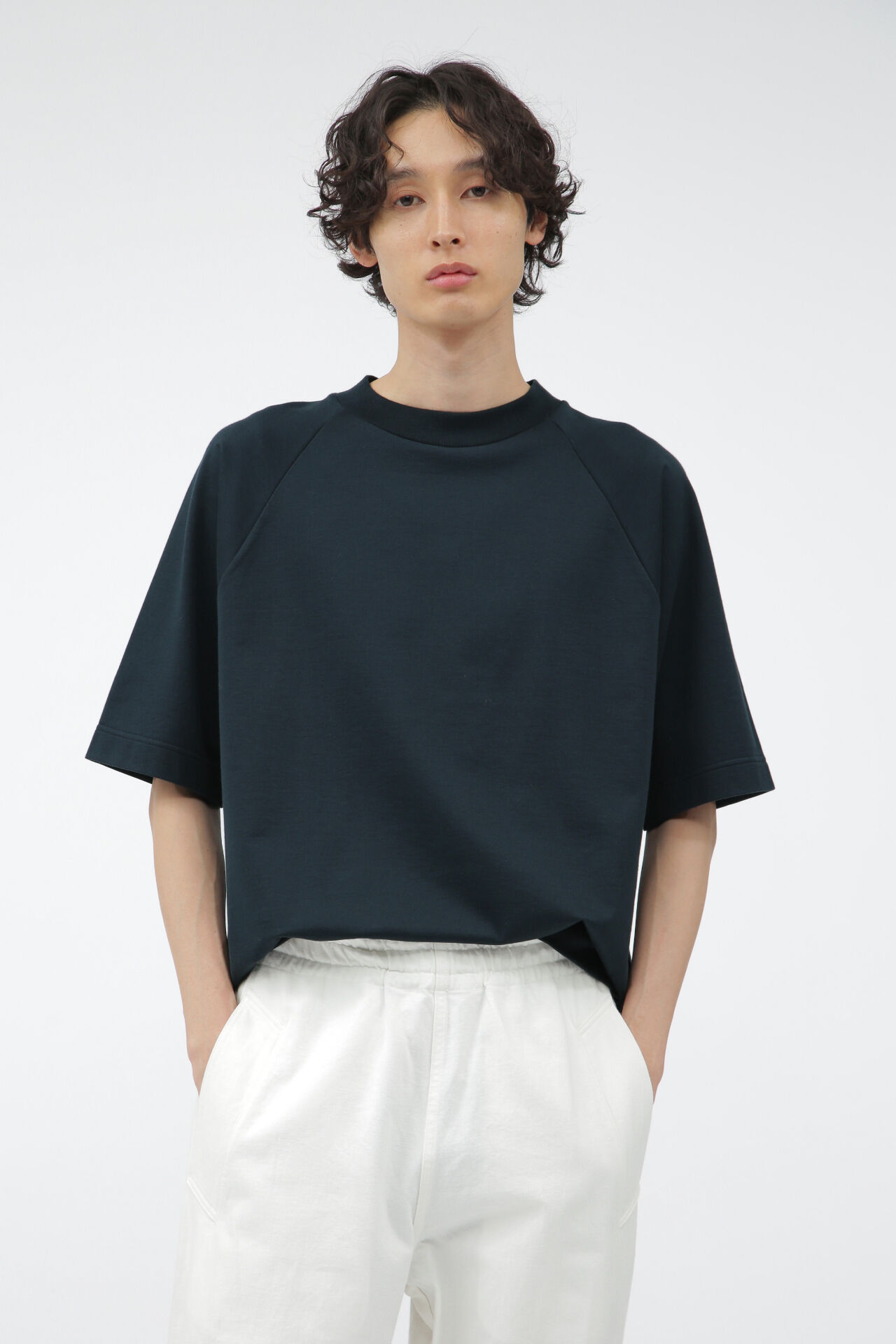 MARGARET HOWELL「FINE COTTON LOOPBACK」|Tシャツ・カットソー|DARK NAVY1