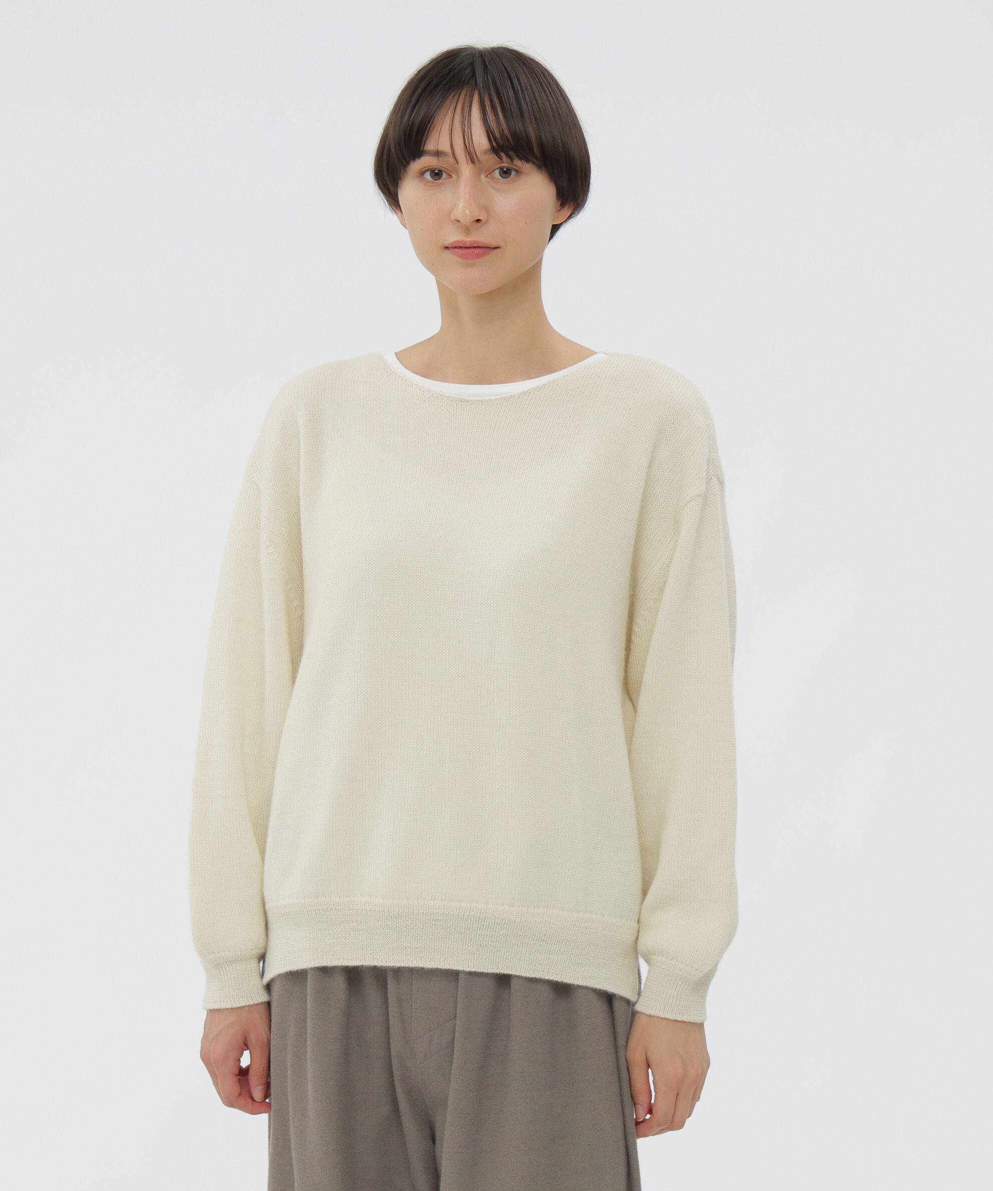 MARGARET HOWELL HOUSEHOLDGOODS「ALPACA WOOL KNITWEAR」|ニット・セーター|IVORY1