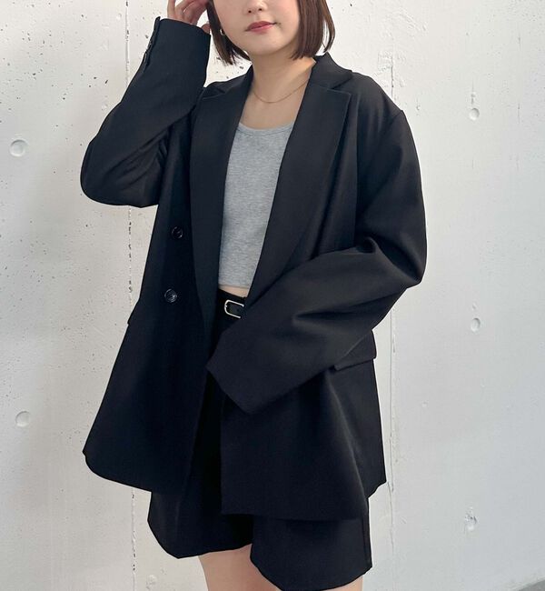 archives「【ＳＥＴＵＰ対応】ダブルブレストテーラードジャケット」|テーラードジャケット|BLACK