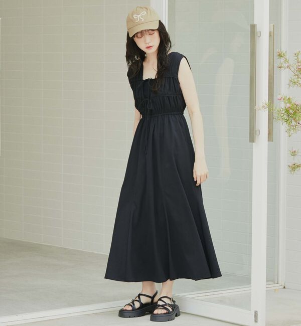 archives「２ｗａｙパイピングギャザーノースリワンピース」|ワンピース|