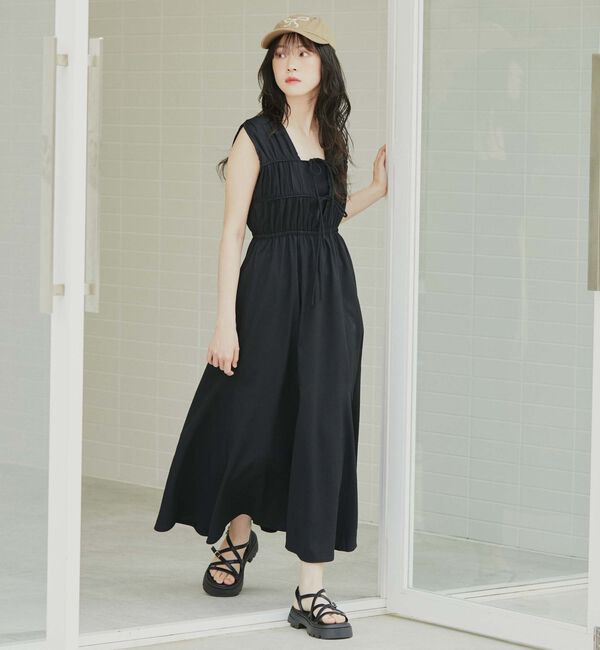 archives「２ｗａｙパイピングギャザーノースリワンピース」|ワンピース|
