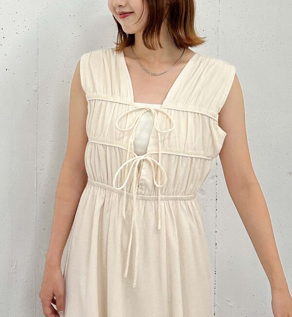 archives「２ｗａｙパイピングギャザーノースリワンピース」|ワンピース|