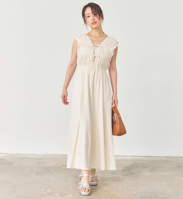 archives「２ｗａｙパイピングギャザーノースリワンピース」|ワンピース|