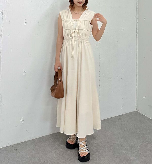 archives「２ｗａｙパイピングギャザーノースリワンピース」|ワンピース|