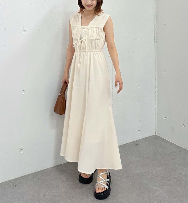 archives「２ｗａｙパイピングギャザーノースリワンピース」|ワンピース|