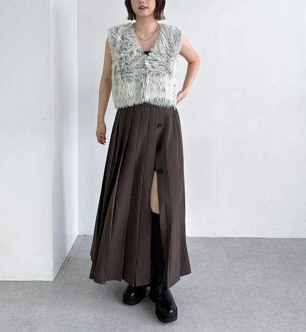 archives「スリットプリーツスカート&times;ショートパンツ」|スカート|