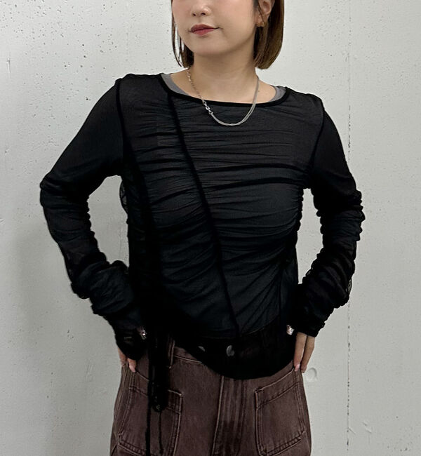 archives「チュールギャザーＴＯＰＳ&times;シアーＴＯＰＳ　ＳＥＴ」|カーディガン|