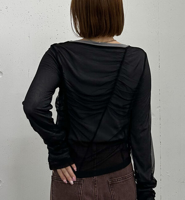 archives「チュールギャザーＴＯＰＳ&times;シアーＴＯＰＳ　ＳＥＴ」|カーディガン|