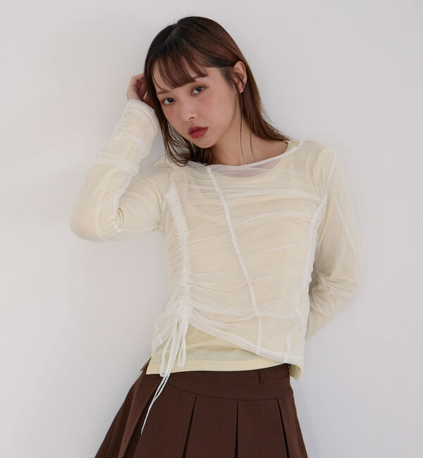 archives「チュールギャザーＴＯＰＳ&times;シアーＴＯＰＳ　ＳＥＴ」|カーディガン|