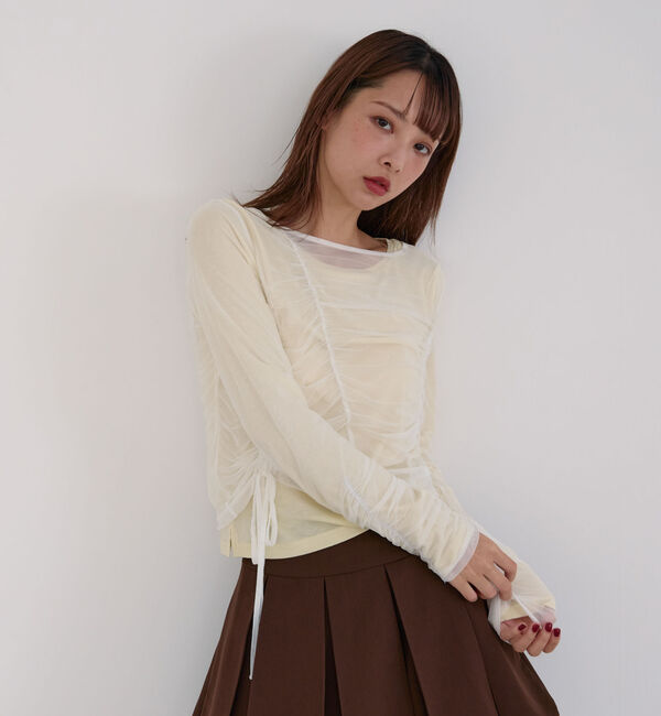 archives「チュールギャザーＴＯＰＳ&times;シアーＴＯＰＳ　ＳＥＴ」|カーディガン|