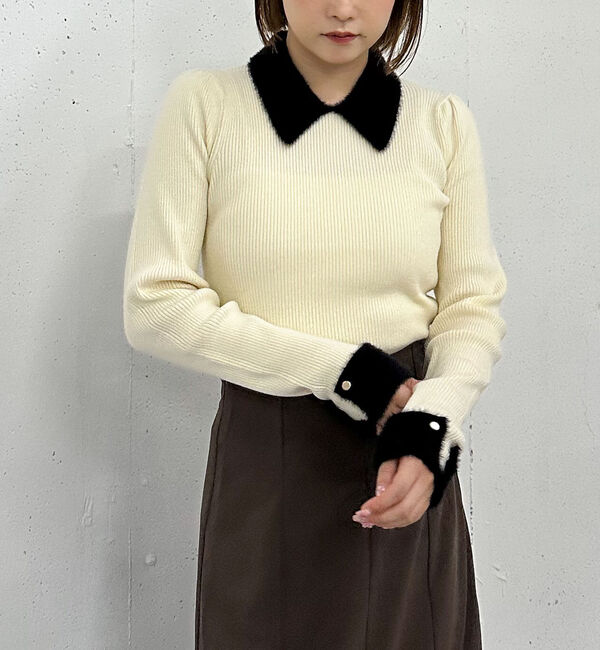 archives「フェザーカラークラシカルリブニット／」|ニット・セーター|IVORY