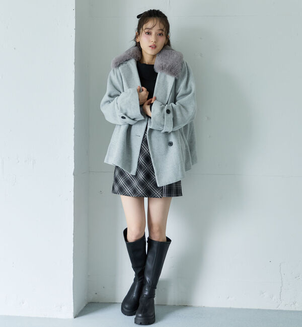 archives「ファーカラー付ウールミドルコート」|ダッフルコート|