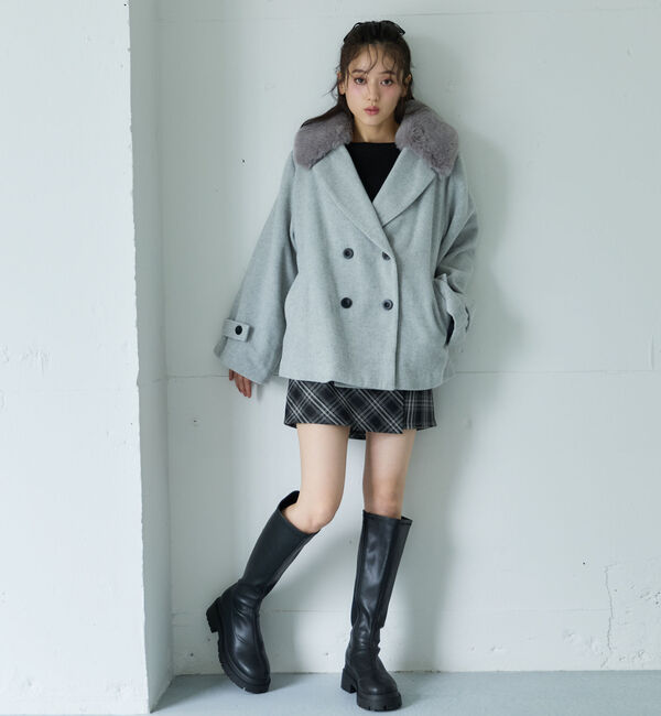 archives「ファーカラー付ウールミドルコート」|ダッフルコート|