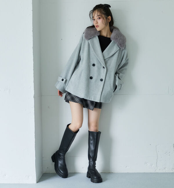 archives「ファーカラー付ウールミドルコート」|ダッフルコート|