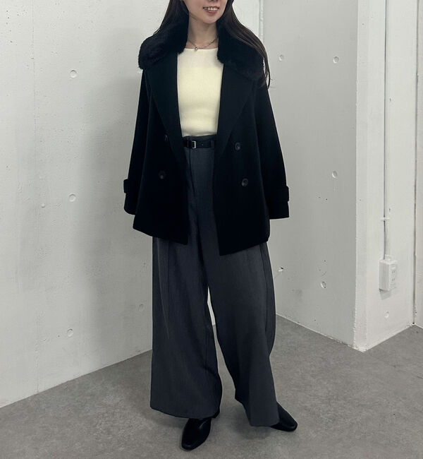 archives「ファーカラー付ウールミドルコート」|ダッフルコート|