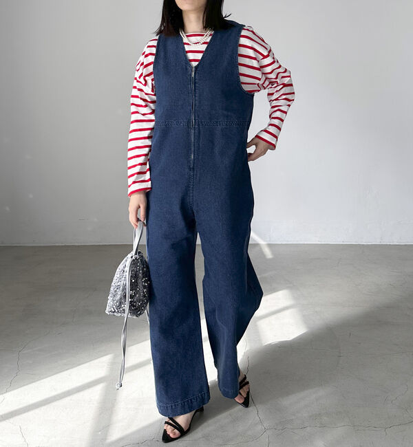 Doux archives「&rsquo;デニムサロペット&rsquo;」|ワンピース|NAVY
