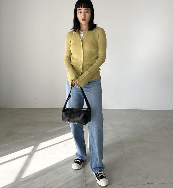 Doux archives「シルクミックス細見えリブニット」|カーディガン|