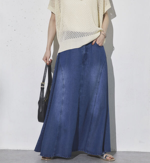 Doux archives「ソフトデニムフレアスカート」|スカート|BLUE