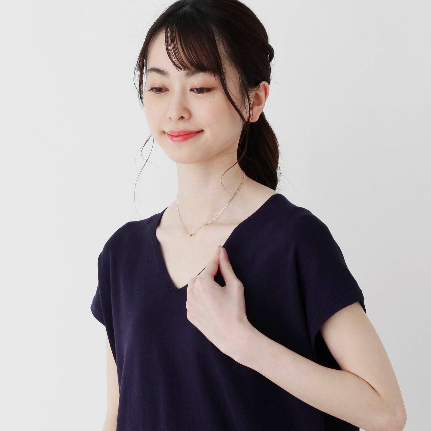 COCOSHNIK「K10カラーストーン（ガーネット）キヘイチェーン ネックレス」|ネックレス|