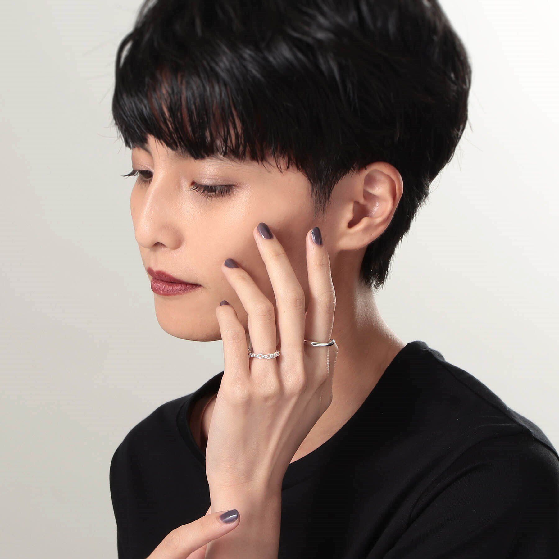 COCOSHNIK ONKITSCH「シルバー チェーンリング グリームチェーン」|リング|