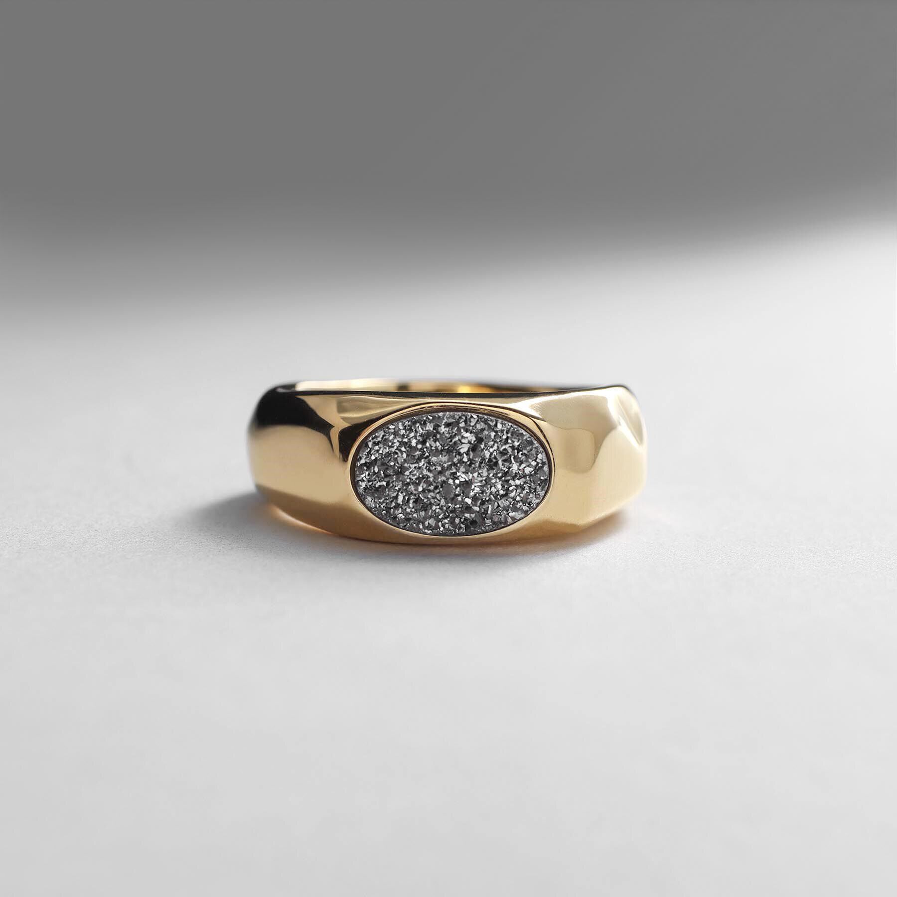 COCOSHNIK ONKITSCH「シルバー カラーストーン ブラックドルジーアゲート ニュアンスリングL GP」|リング|