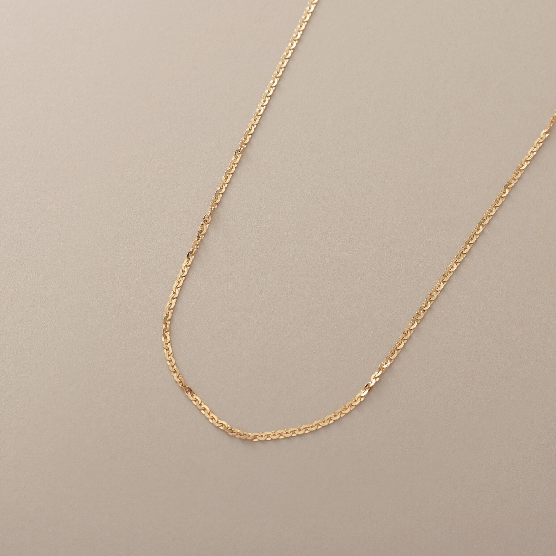 COCOSHNIK「K18フレスコフラットチェーン ネックレス細」|ネックレス|