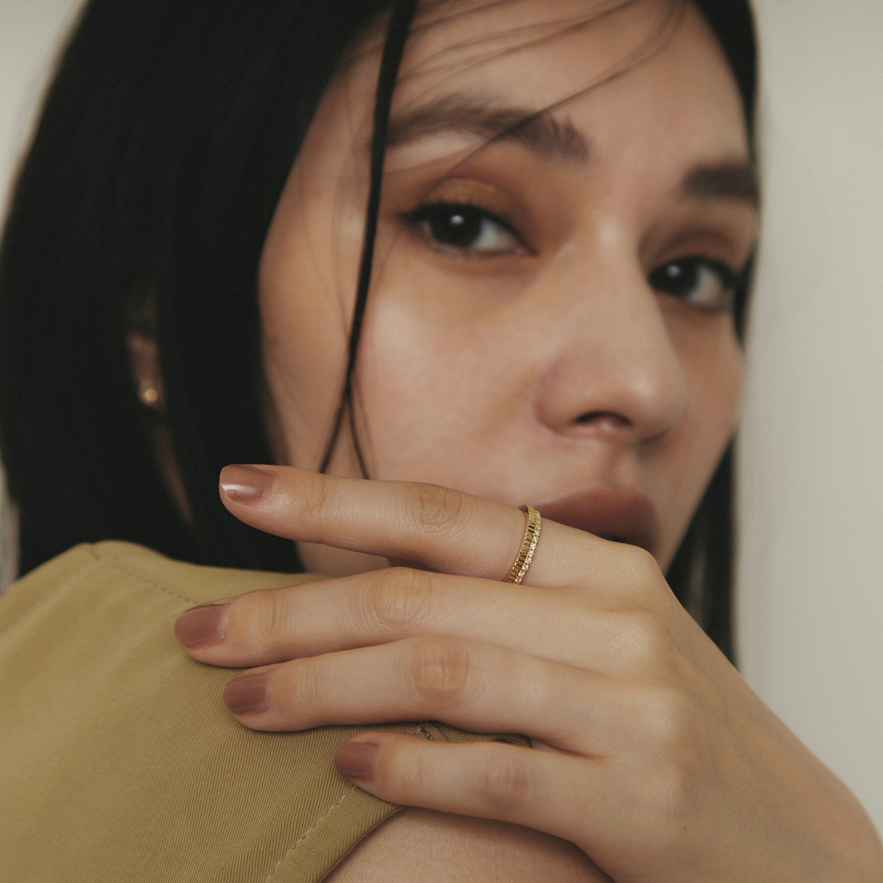 COCOSHNIK「K18ダイヤモンド 縦溝 リング」|リング|