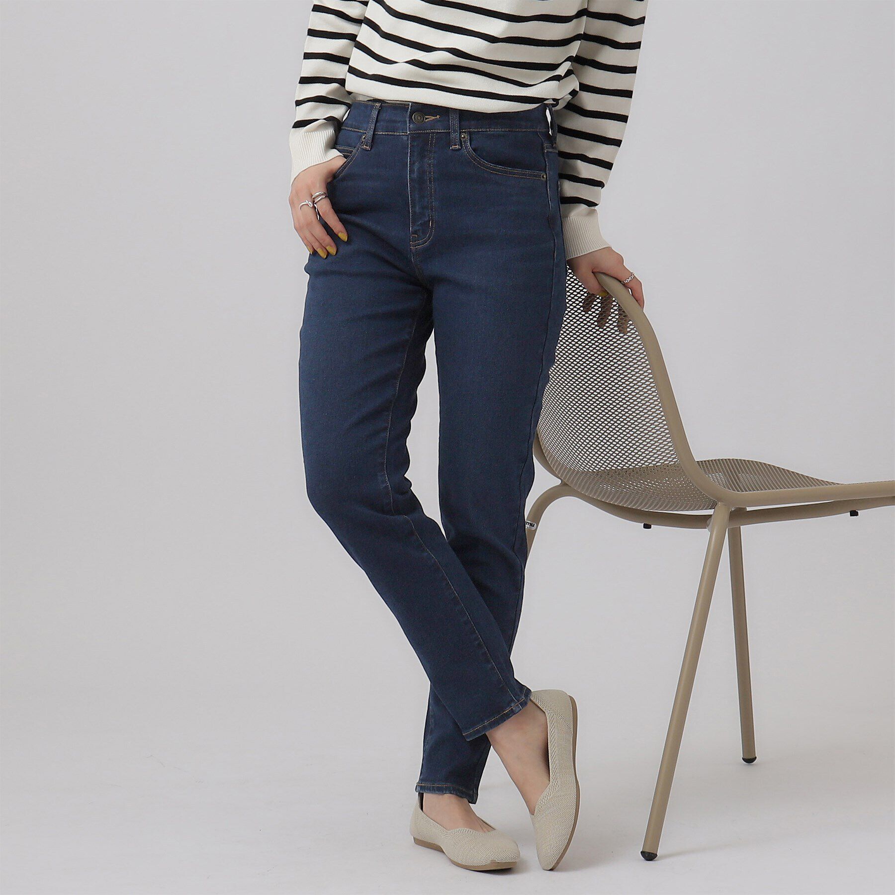 SHOO･LA･RUE「デニムスキニーパンツ」|デニム|ネイビー(094)