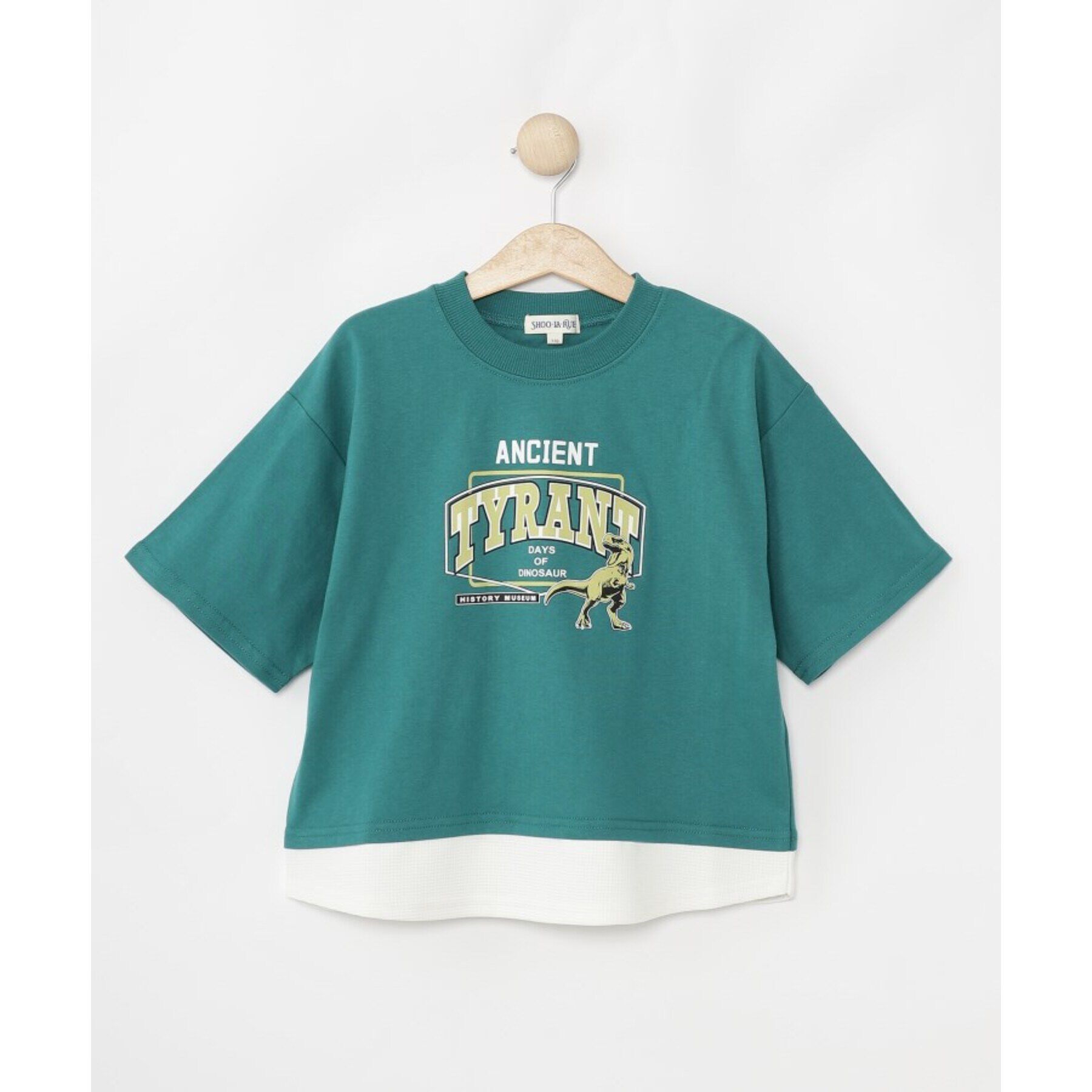 SHOO･LA･RUE「【100-150cm】アソートプリント裾レイヤード五分袖Tシャツ」|Tシャツ・カットソー|