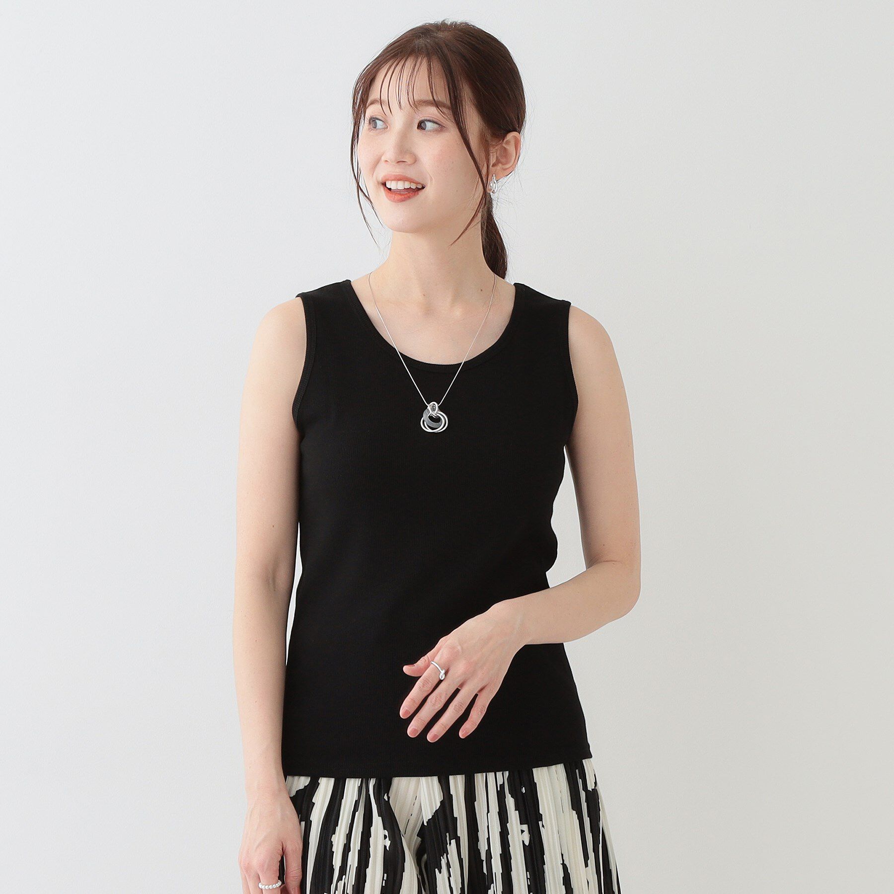 SHOO･LA･RUE「【洗える/S-LL】色違いで揃えたい テレコリブタンクトップ」|キャミソール|