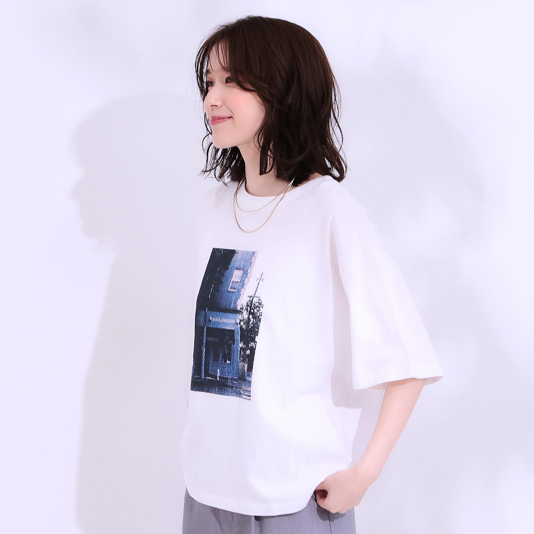 SHOO･LA･RUE「【選べる4柄】コットンプリントロゴTシャツ」|Tシャツ・カットソー|