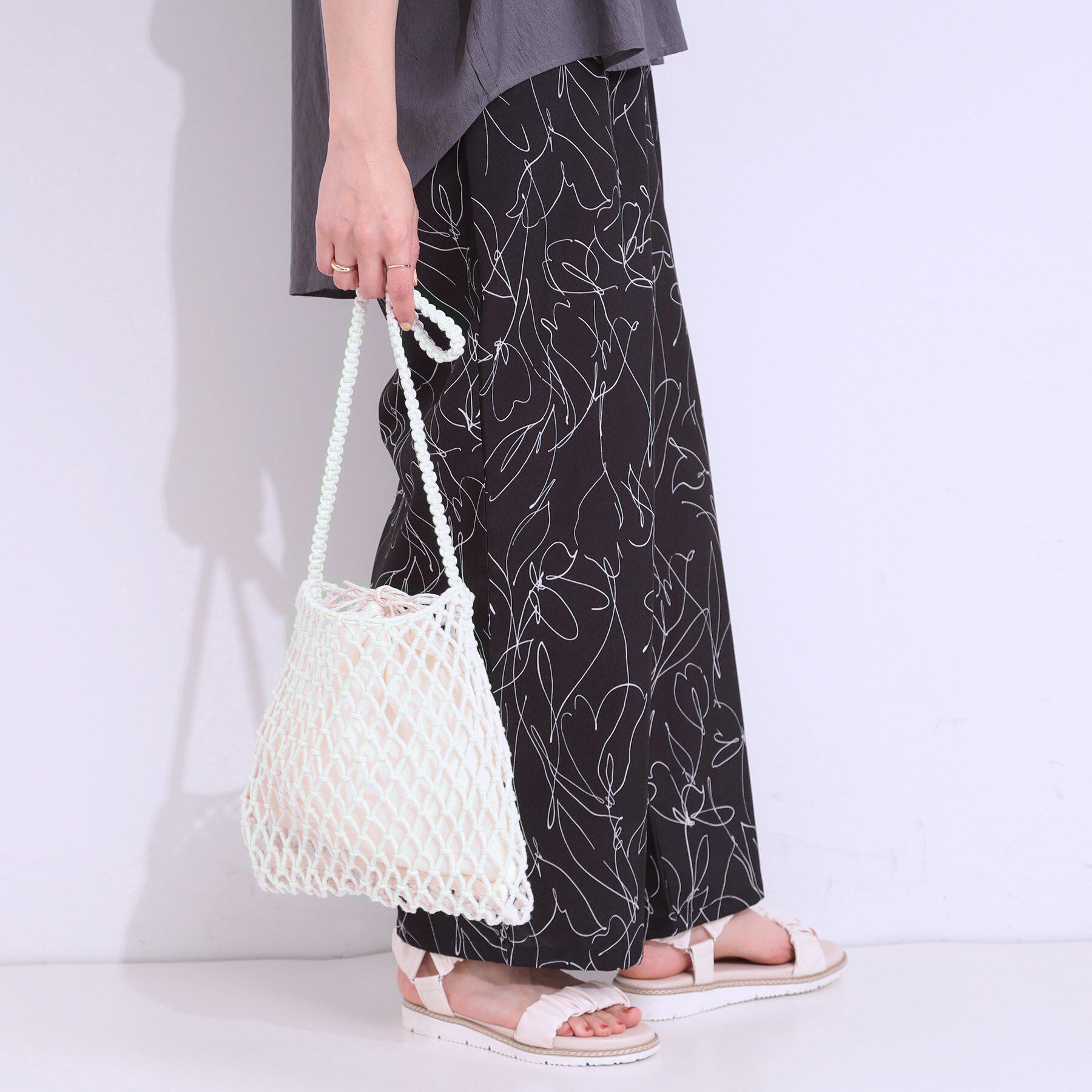 SHOO･LA･RUE「マクラメショルダーバッグ」|ショルダー・メッセンジャー|アイボリー(004)