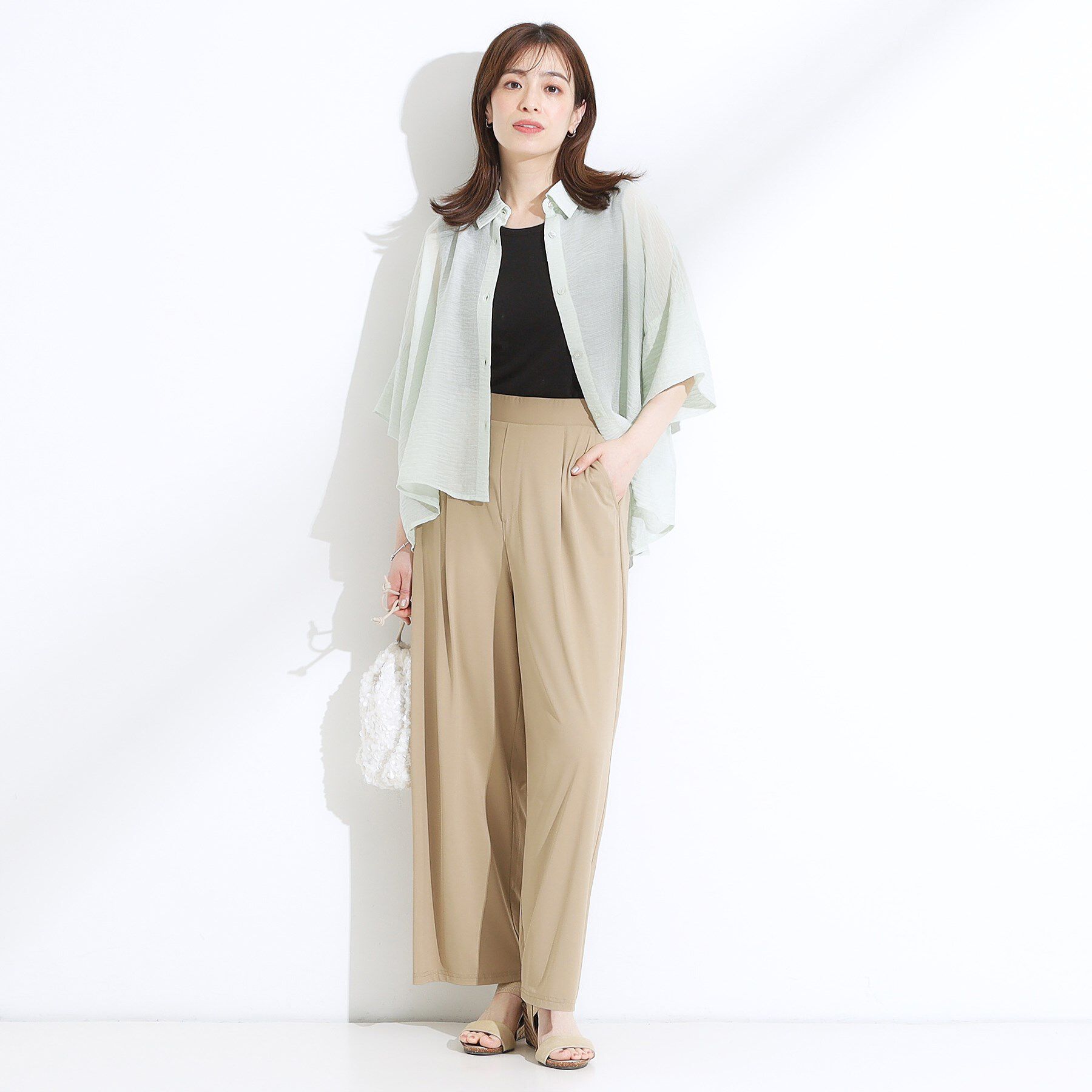 SHOO･LA･RUE「【S-LL/ひんやり/UV】リラクシーな穿き心地 エアリーワイドパンツ」|その他|