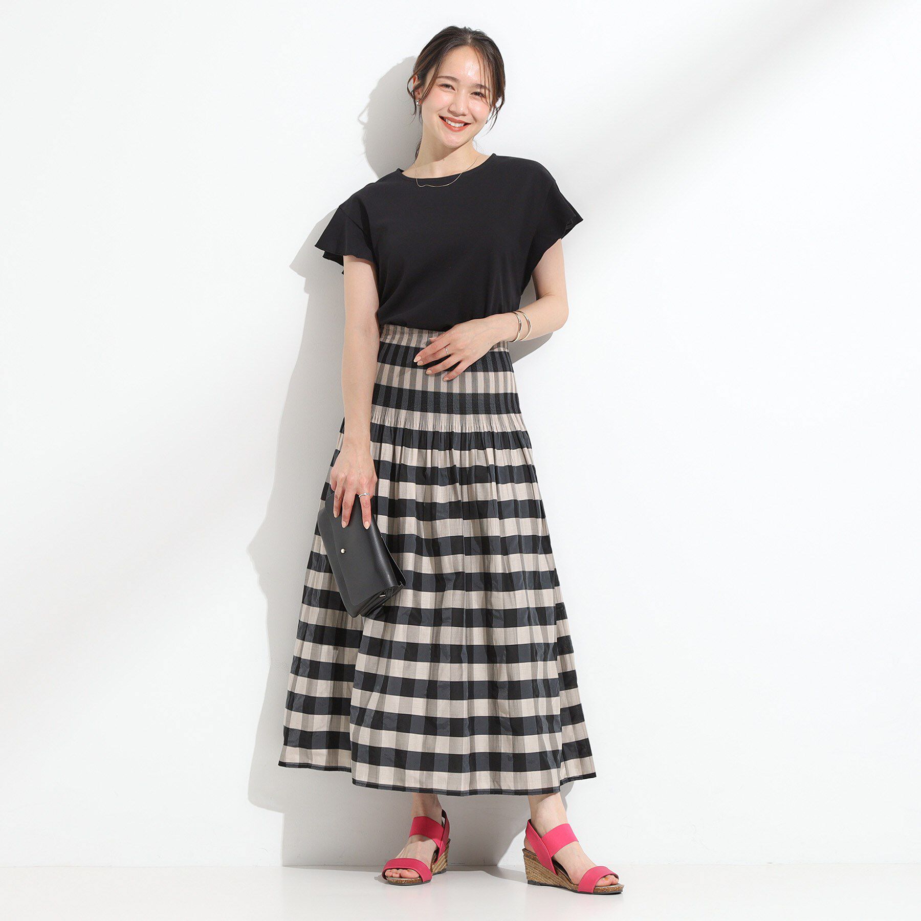 SHOO･LA･RUE「【汗ジミ防止/ひんやり/UV】フリルスリーブTシャツ」|Tシャツ・カットソー|