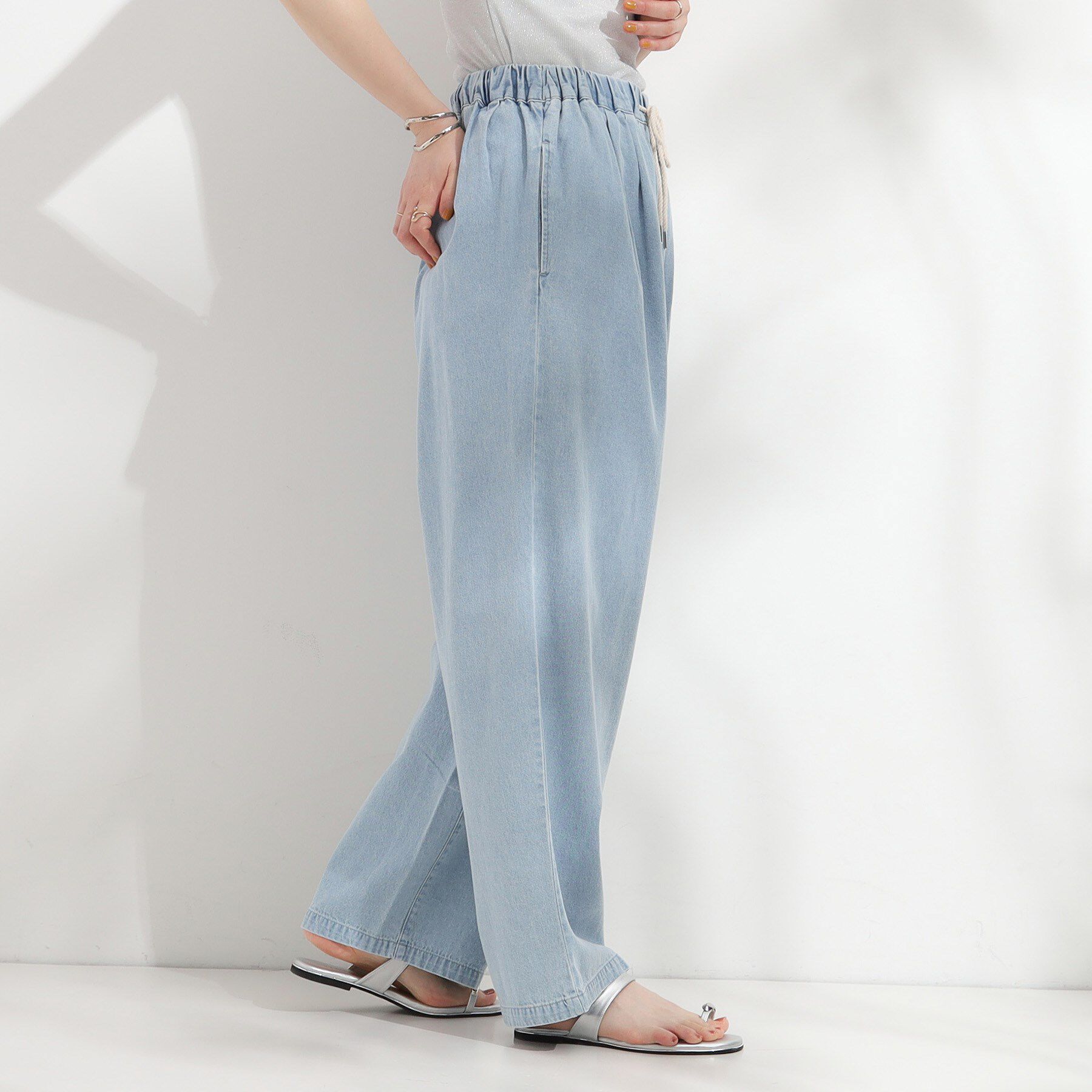 SHOO･LA･RUE「暑い夏も軽やかに デニムイージーワイドパンツ」|その他|