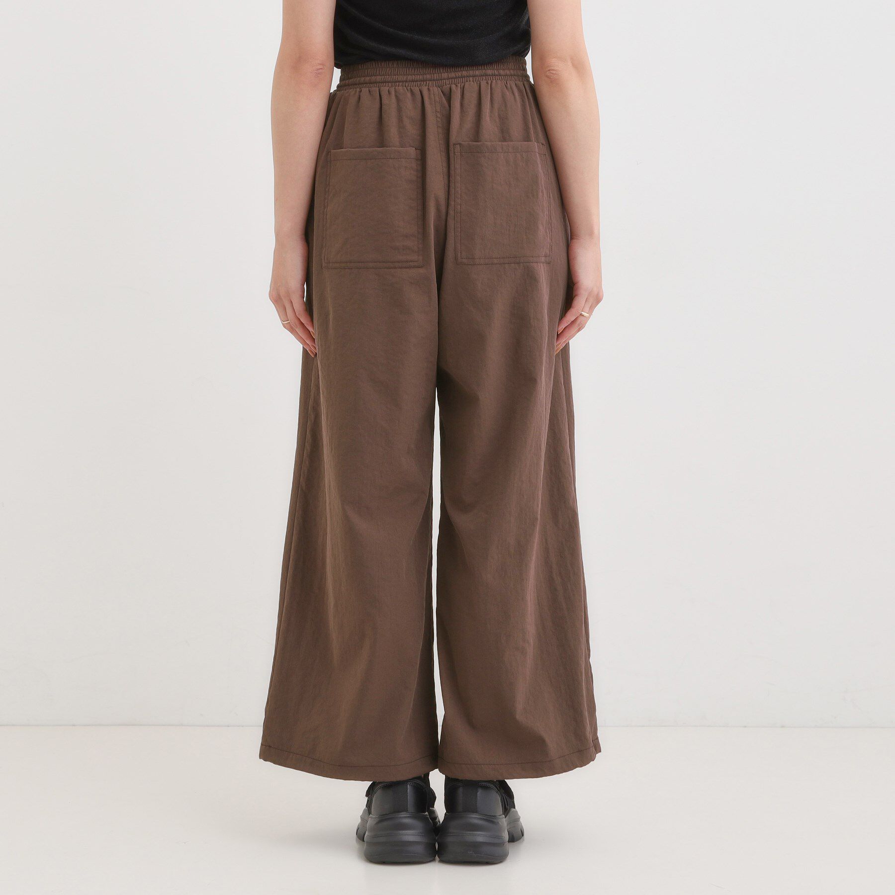 SHOO･LA･RUE「【2WAY/S-LL】シルエット変化を楽しめる ドロスト ワイドカーブパンツ」|その他|