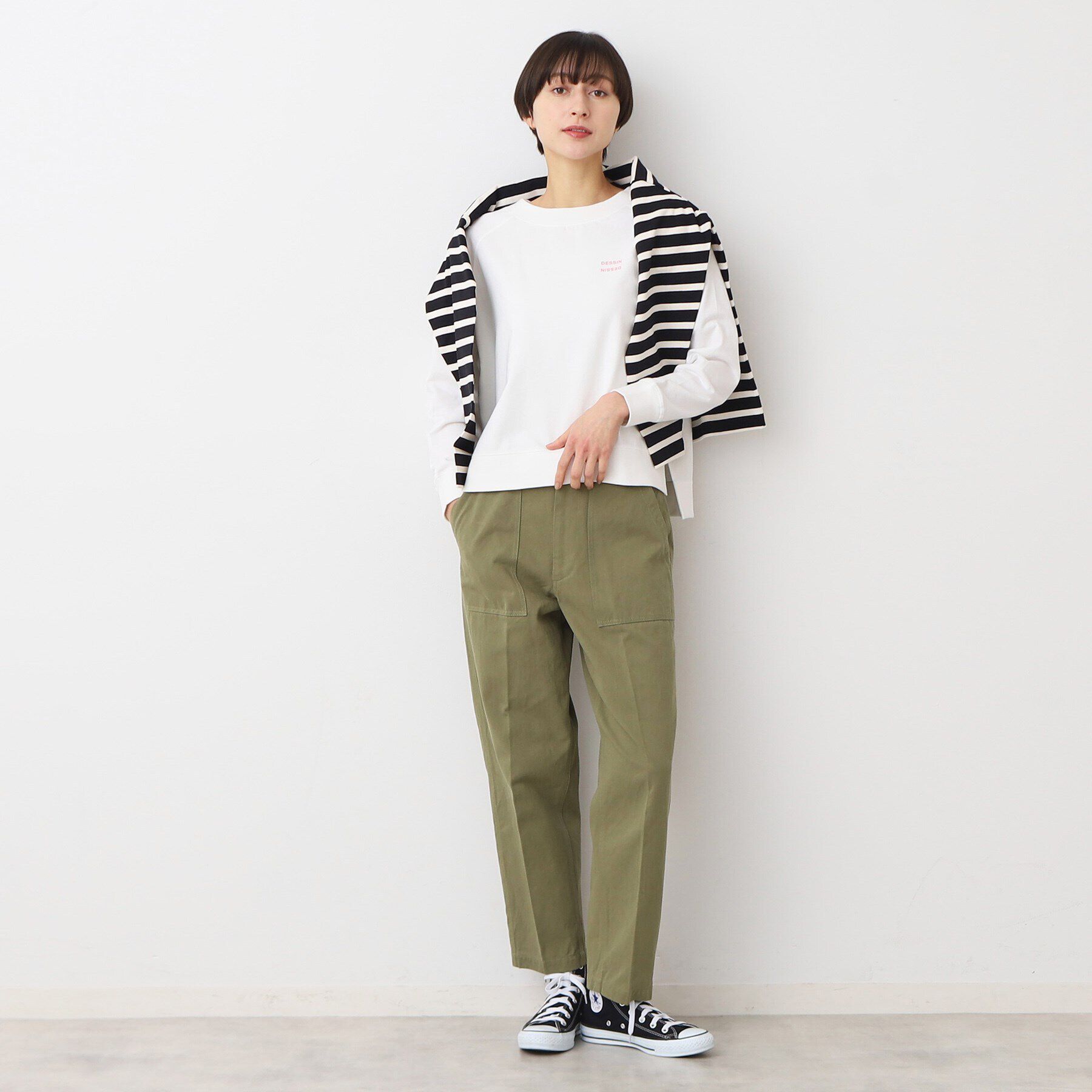 Dessin「【洗える】クロップド丈ロゴカットソー（S～L）」|Tシャツ・カットソー|