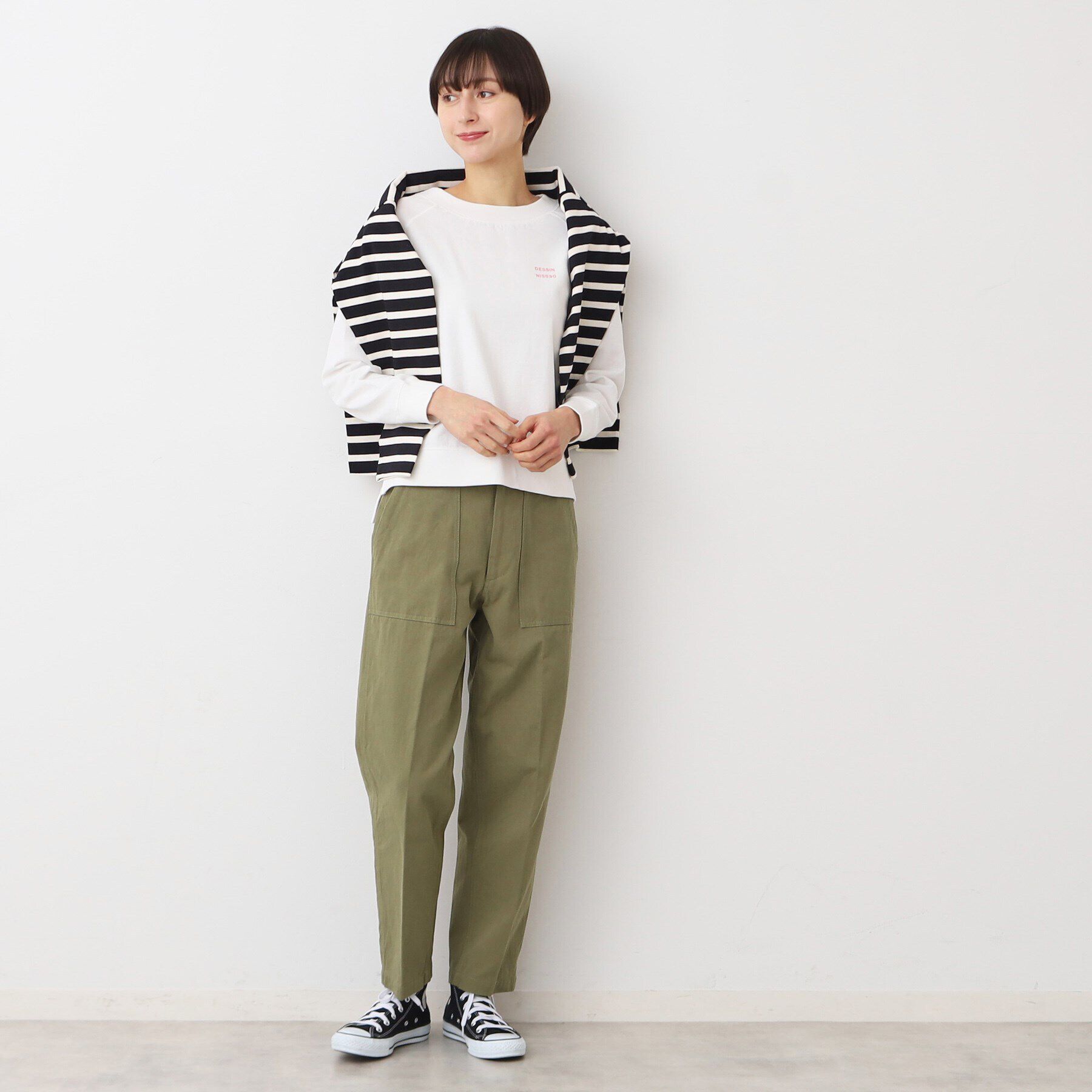 Dessin「【洗える】クロップド丈ロゴカットソー（S～L）」|Tシャツ・カットソー|