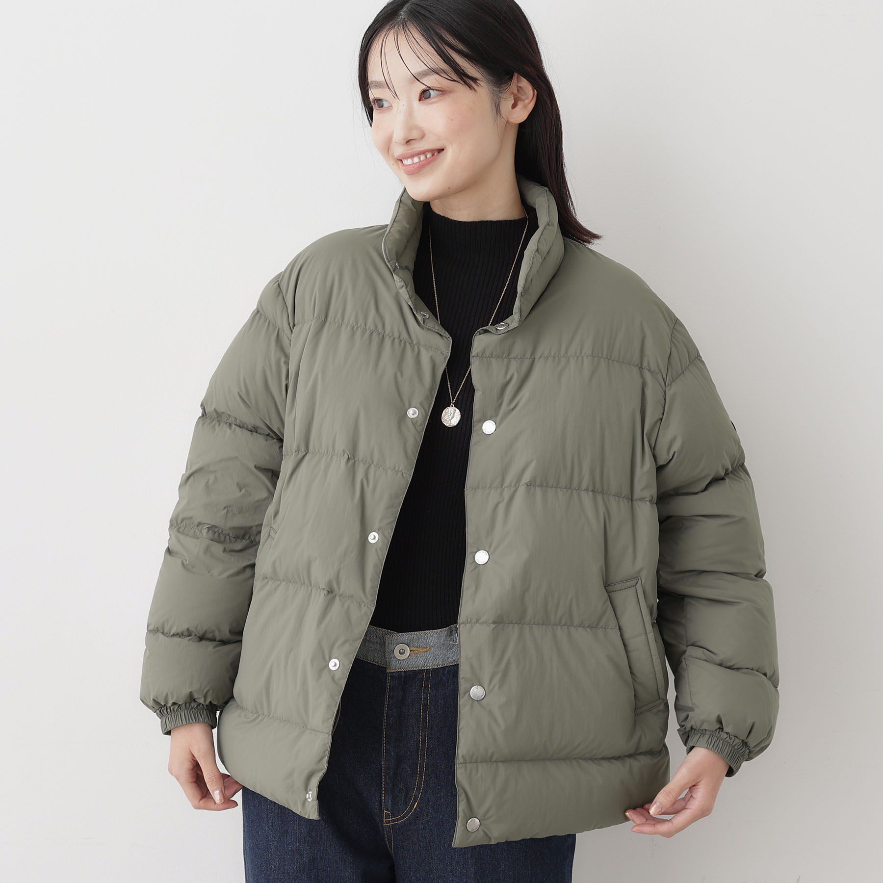 Dessin「【ユニセックス/軽量】ライトダウンコート」|ダウン|オリーブグリーン(0