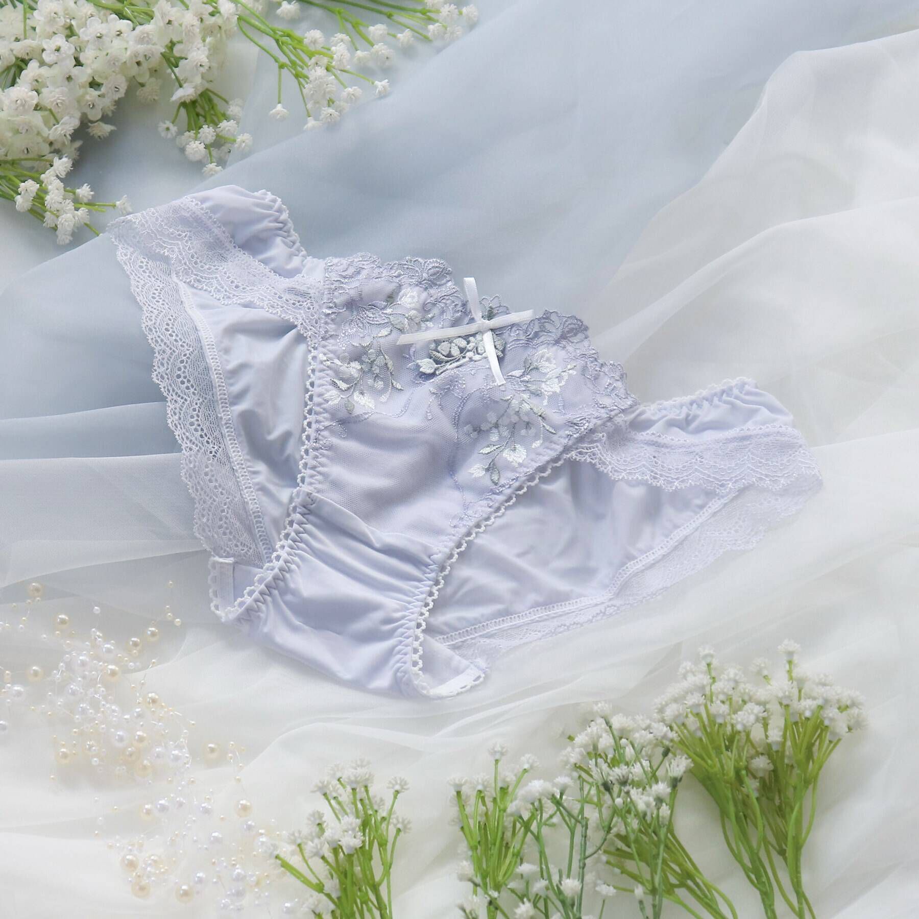 Risa Magli「リリヤ ノーマルショーツ」|インナー|サックス(090)