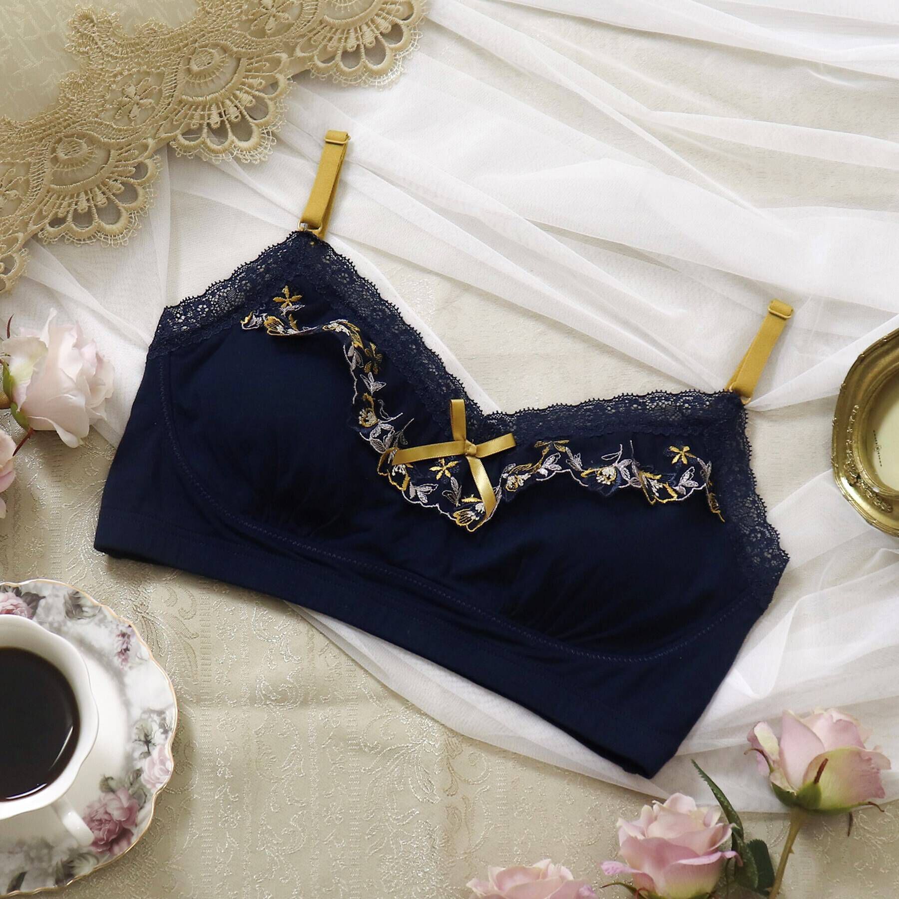 Risa Magli「アマリア おやすみブラ」|インナー|ダークネイビー(09