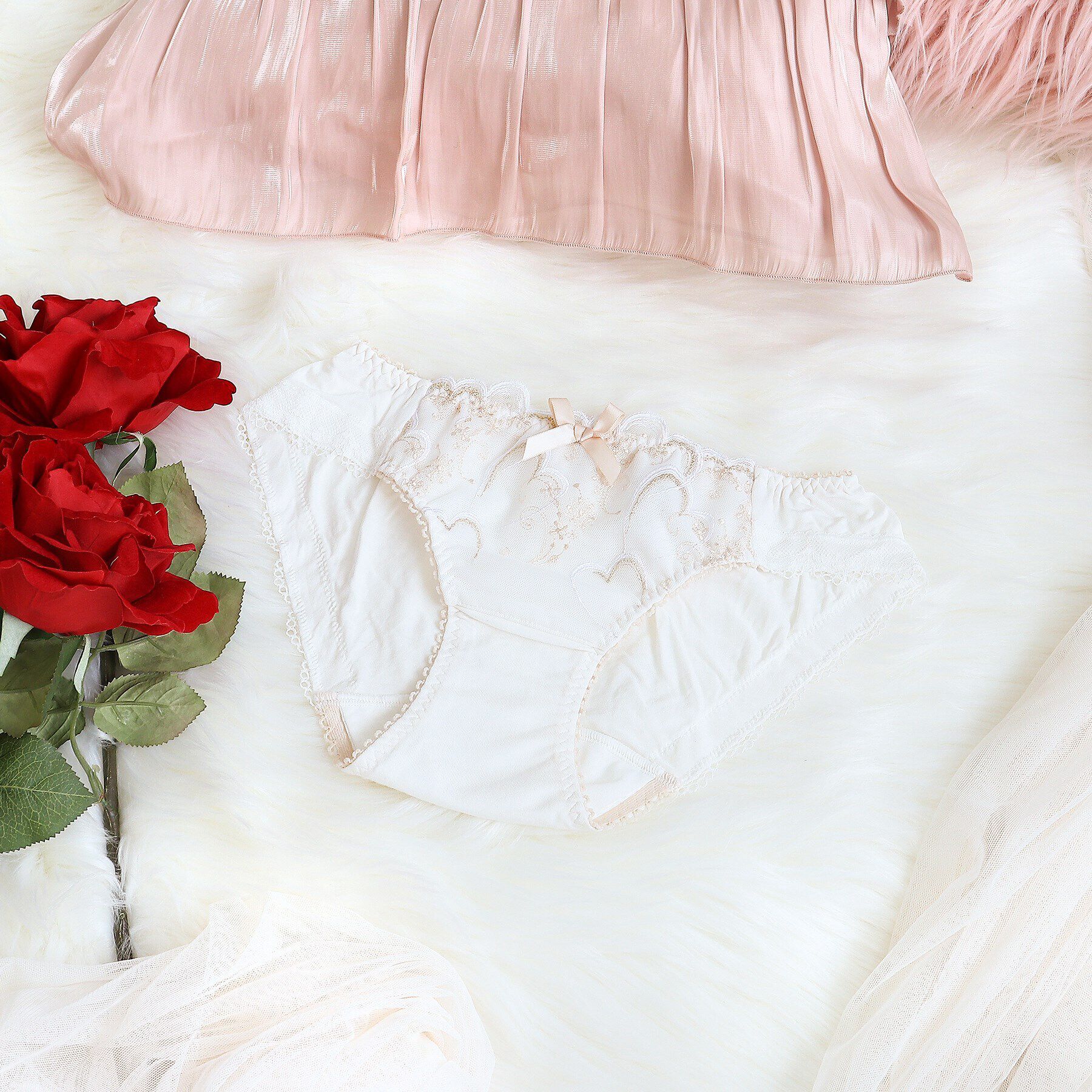 Risa Magli「ブランディーヌ サニタリーショーツ」|インナー|ホワイト(001)