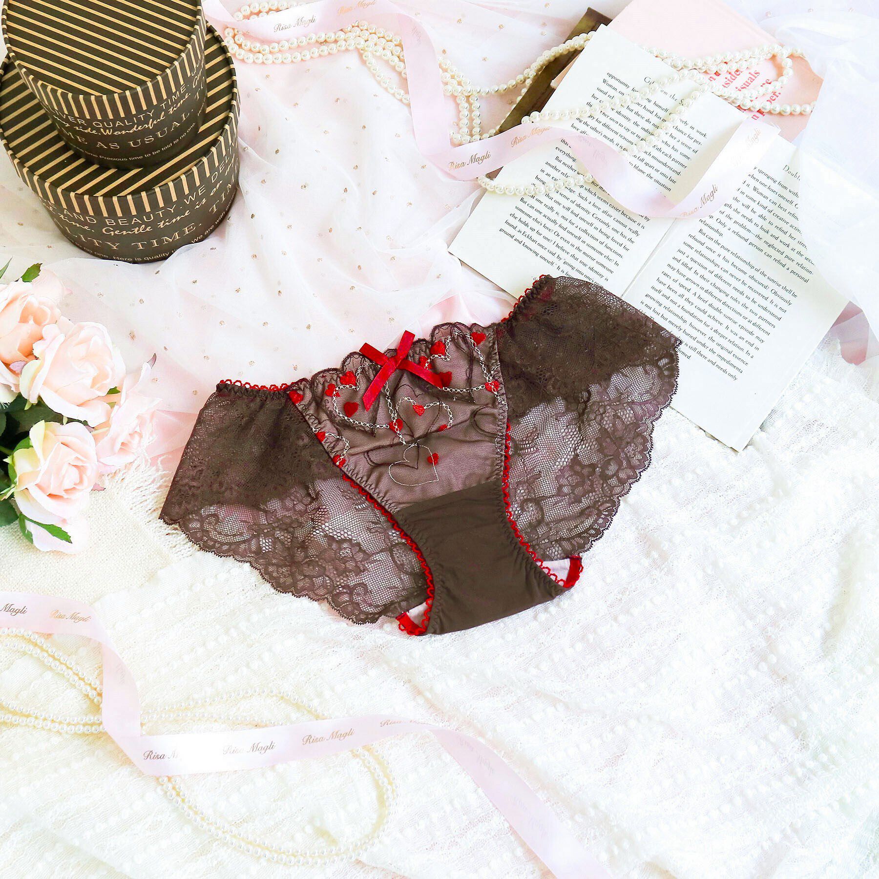 Risa Magli「ジアン レースショーツ」|インナー|ブラウン(043)
